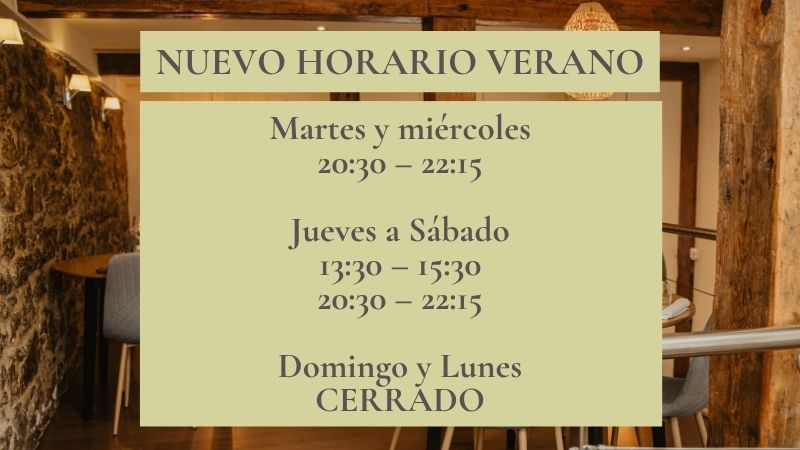 Nuevo horario Casa Cirana